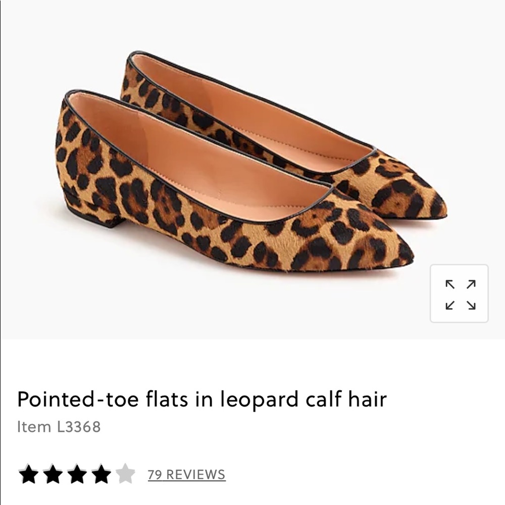 J Crew calf leopard flats, size 9 (fits like 8.5)